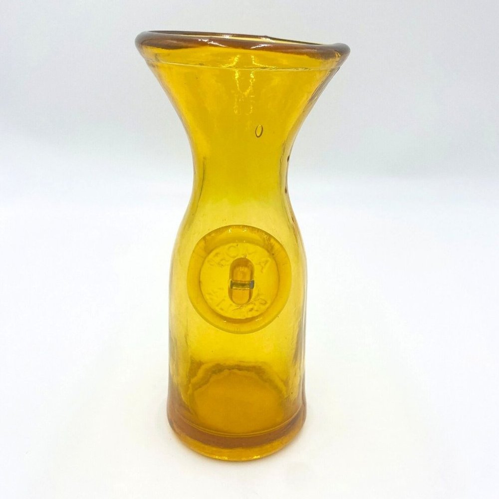Vintage Roma 1/4 Litro Amber Decanter Bottle, No stopper Mid-Century 6.25" Tall